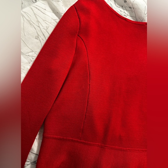 White House Black Market Red Open-Front Sweater - Picture 10 of 13